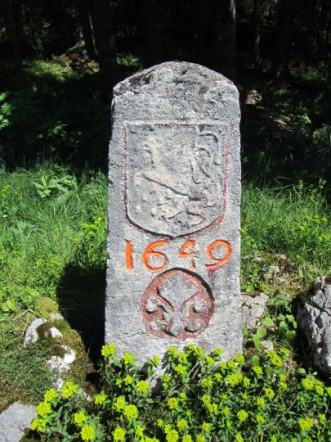 Grenzstein 1649 Löwe der Freigrafschaft Burgund