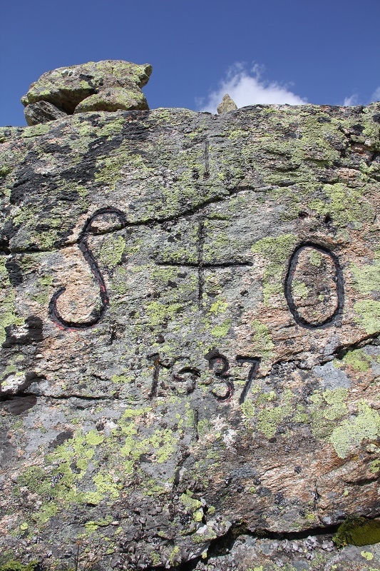 borne-frontière n°1 Schlappiner Joch Grisons Autriche