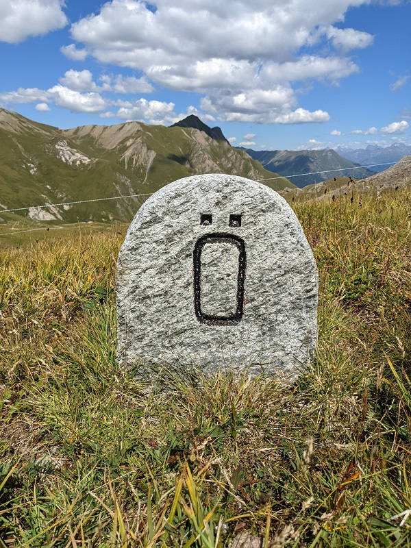 Grenzstein Nr. 16 1929 Zeblasjoch Graubünden-Österreich